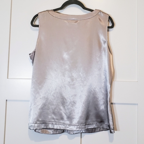 Chico's Sleeveless Silver Top With Silver Embellishments Silky Size 2 - Picture 6 of 10